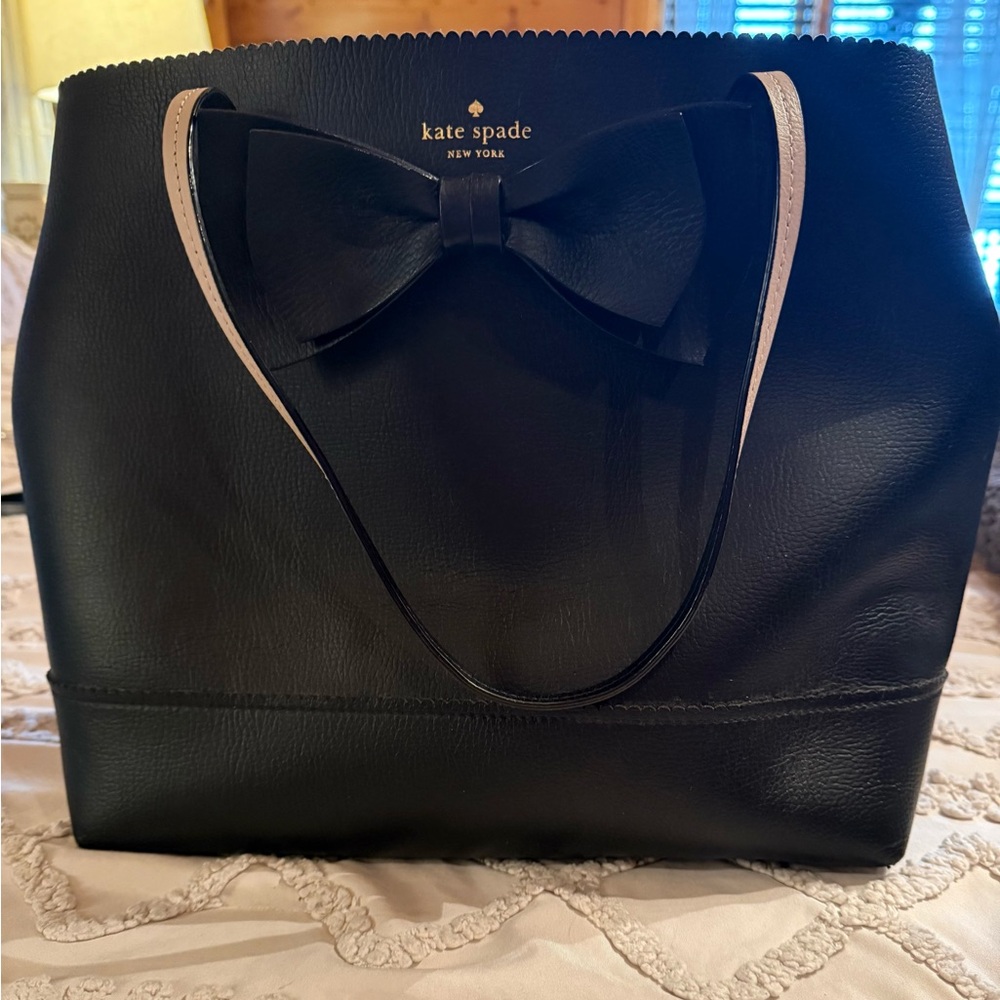 Kate Spade Black Tote with Bow Accent